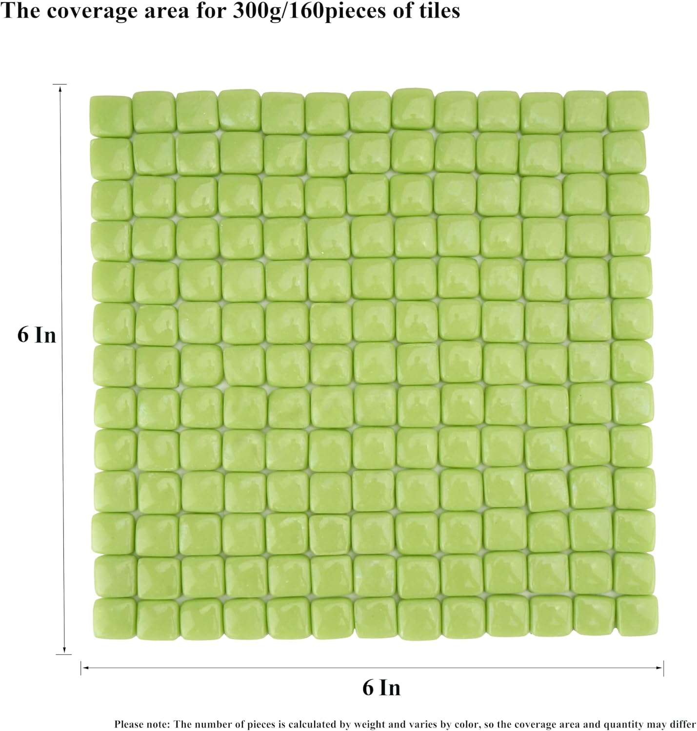 Square Mosaic Tiles for Crafts Bulk – 10x10mm Square Glass Mosaic Tile, 300g (160 Pieces) – Golden Yellow