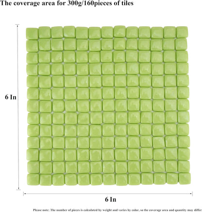 Square Mosaic Tiles for Crafts Bulk – 10x10mm Square Glass Mosaic Tile, 300g (160 Pieces) – Golden Yellow