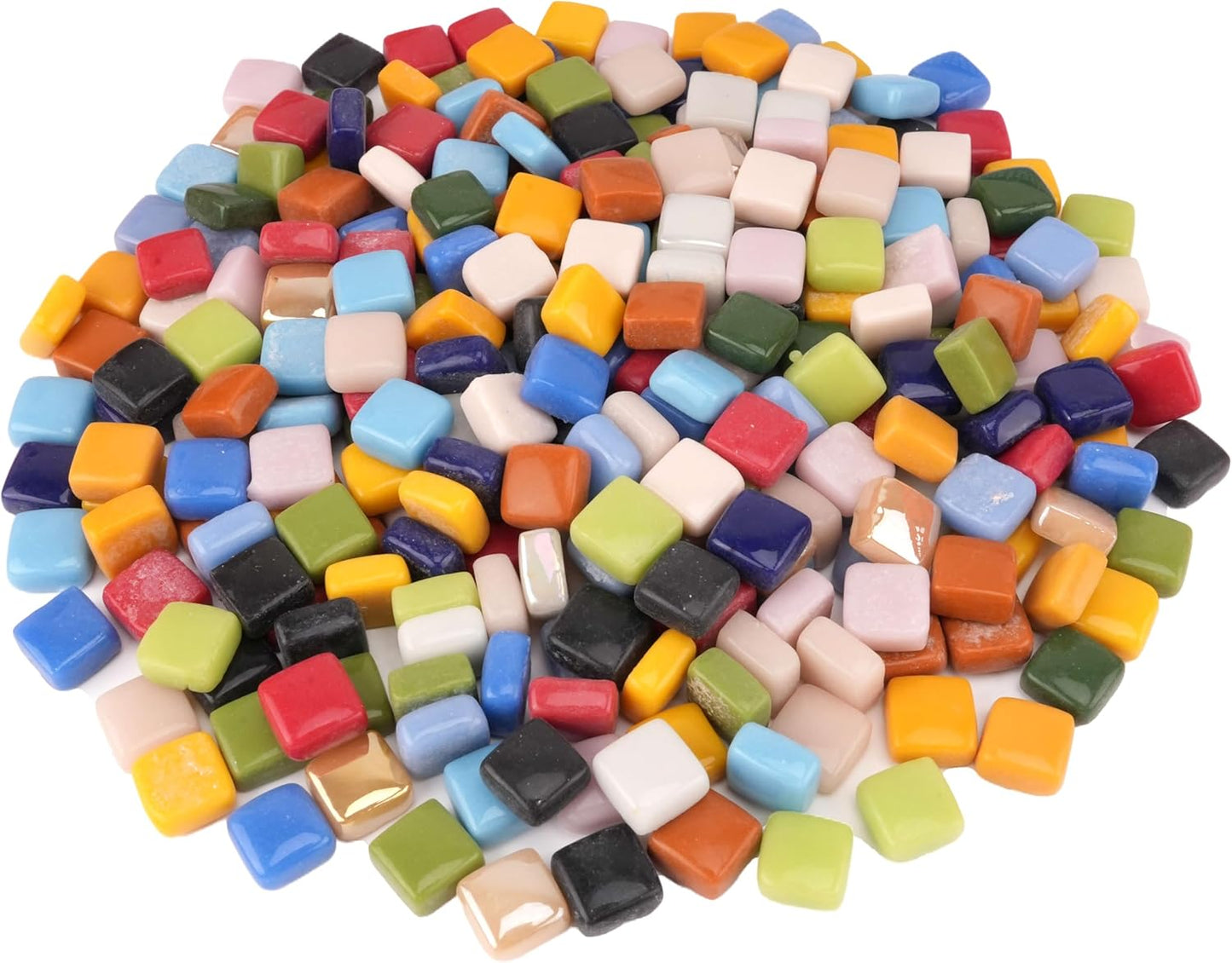 Square Mosaic Tiles for Crafts Bulk – 10x10mm Square Glass Mosaic Tile, 300g (160 Pieces) – Golden Yellow