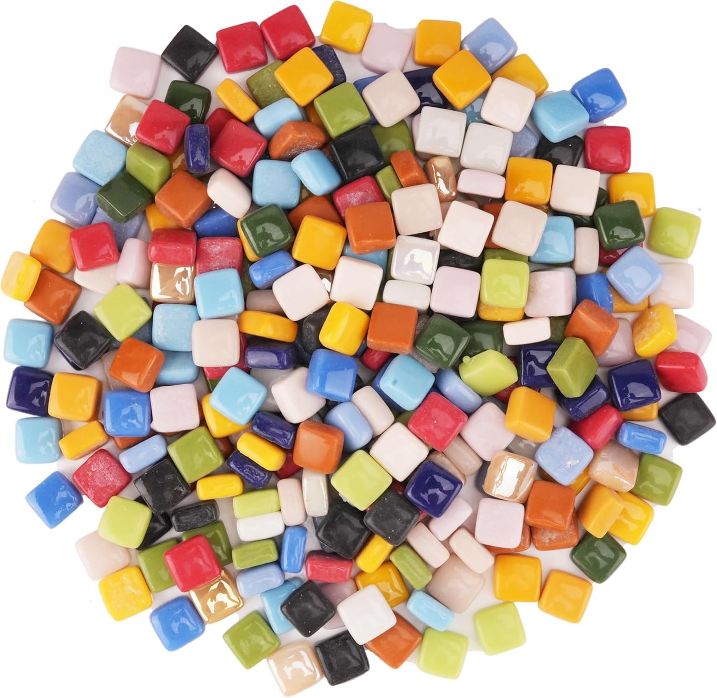 Square Mosaic Tiles for Crafts Bulk – 10x10mm Square Glass Mosaic Tile, 300g (160 Pieces) – Golden Yellow