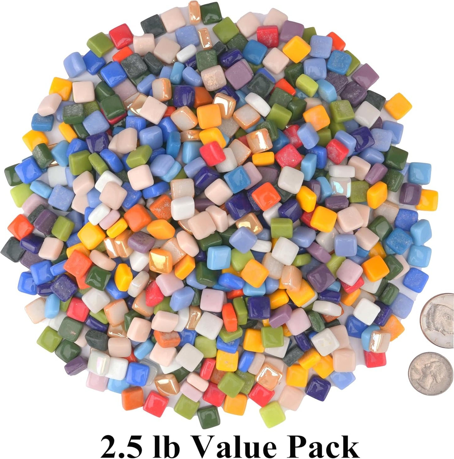 Square Mosaic Tiles for Crafts Bulk – 10x10mm Square Glass Mosaic Tile, 300g (160 Pieces) – Golden Yellow