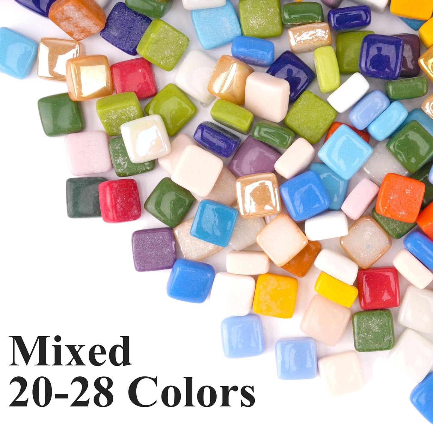 Square Mosaic Tiles for Crafts Bulk – 10x10mm Square Glass Mosaic Tile, 300g (160 Pieces) – Golden Yellow