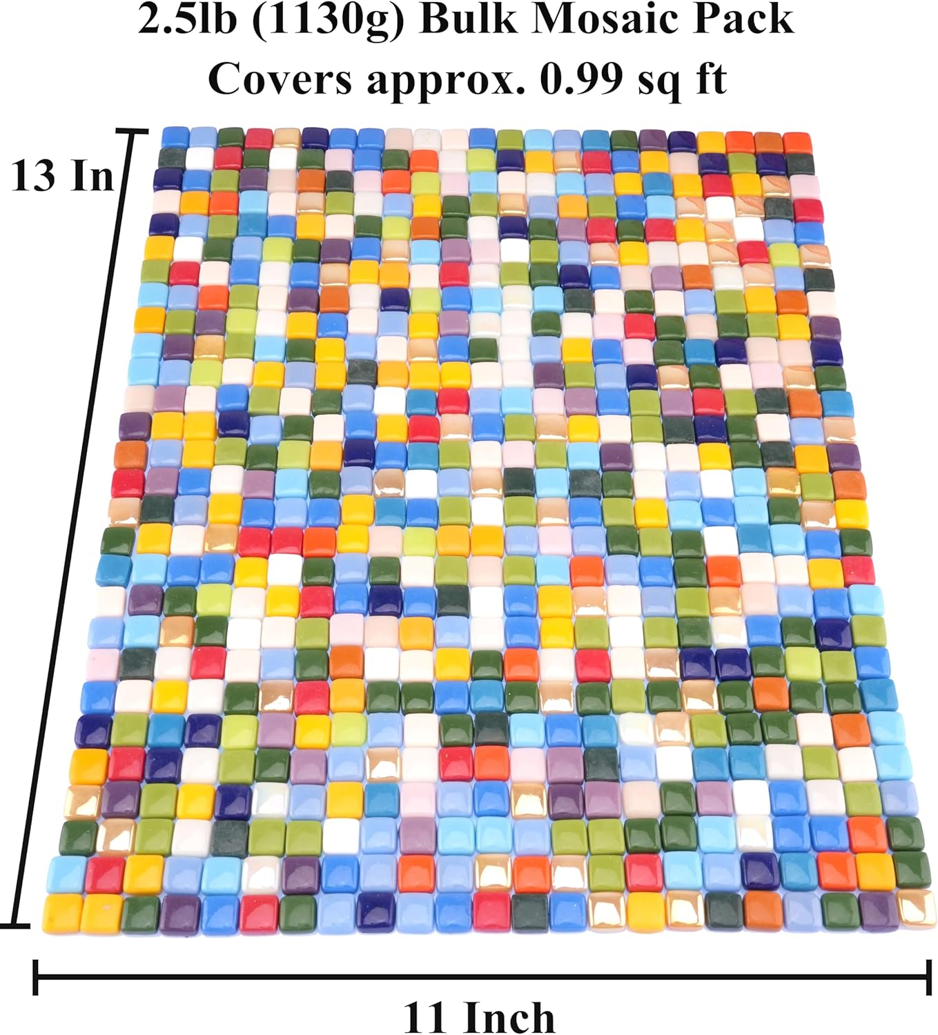 Square Mosaic Tiles for Crafts Bulk – 10x10mm Square Glass Mosaic Tile, 300g (160 Pieces) – Golden Yellow
