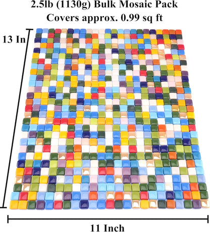 Square Mosaic Tiles for Crafts Bulk – 10x10mm Square Glass Mosaic Tile, 300g (160 Pieces) – Golden Yellow