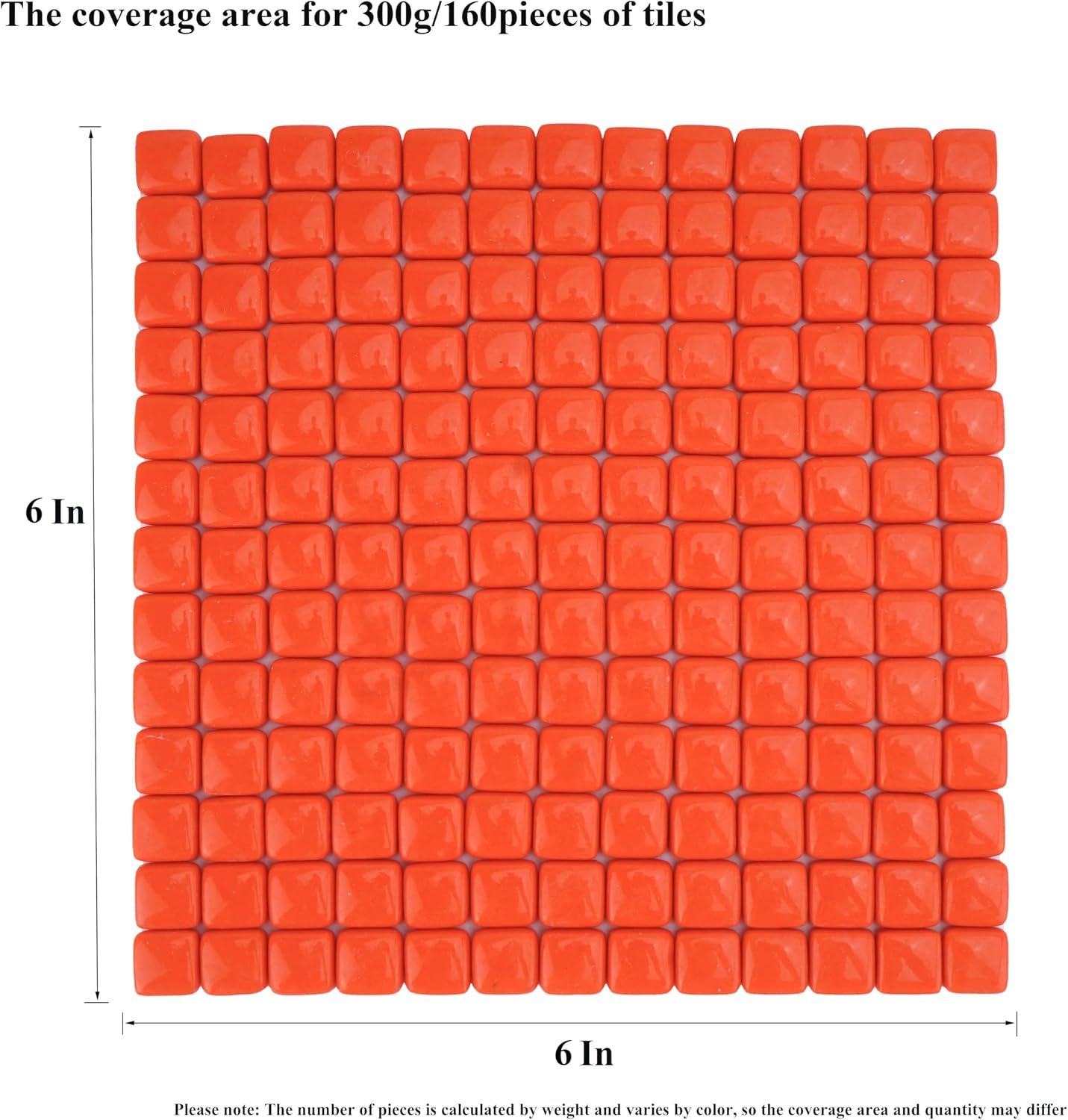 Square Mosaic Tiles for Crafts Bulk – 10x10mm Square Glass Mosaic Tile, 300g (160 Pieces) – Golden Yellow