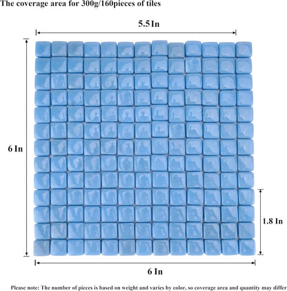 Square Mosaic Tiles for Crafts Bulk – 10x10mm Square Glass Mosaic Tile, 300g (160 Pieces) – Golden Yellow