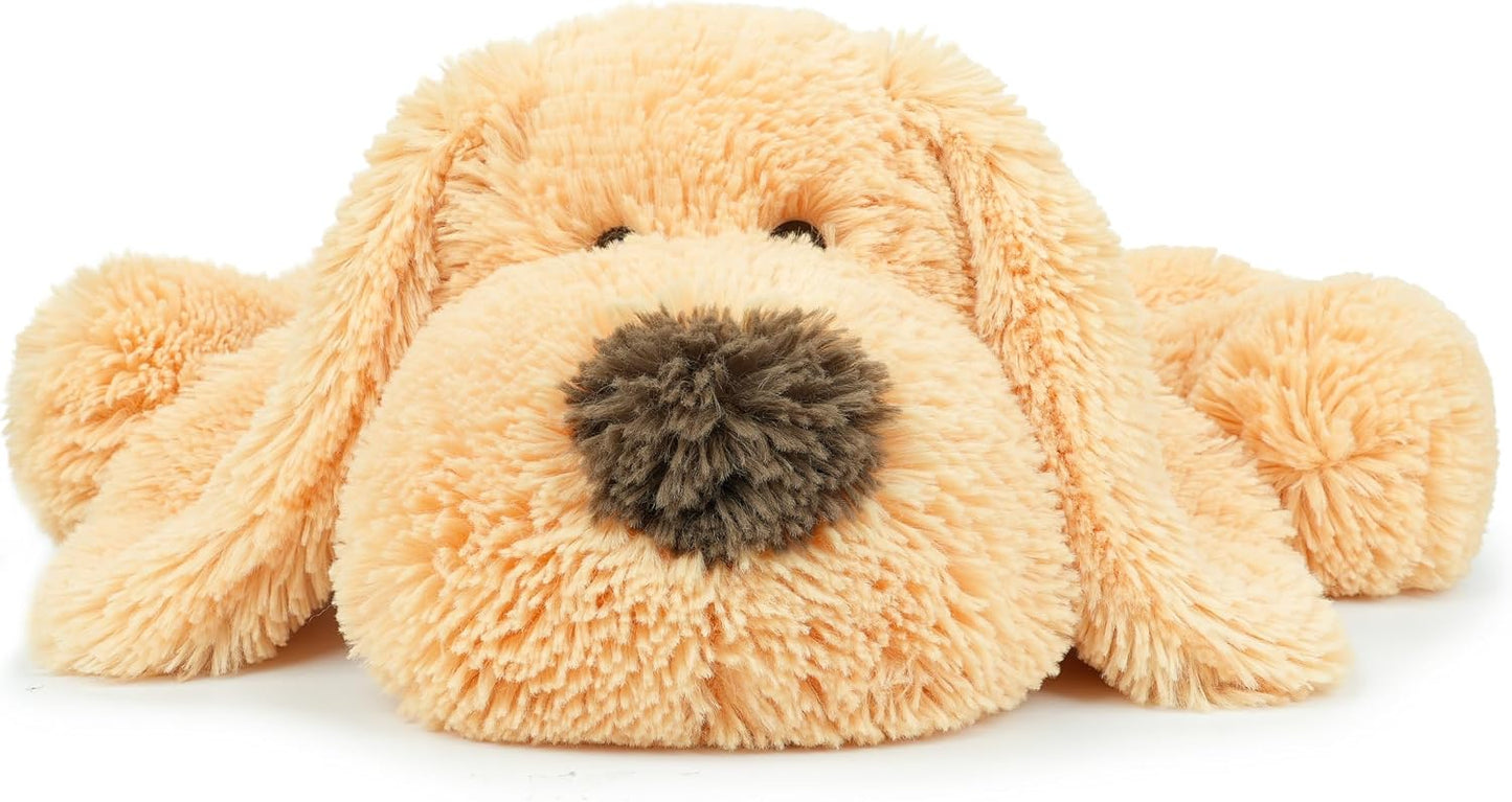 Lying Dog Stuffed Animal Plush Toy, 20 Inch | Yellow, Soft Floppy Puppy Plush, Shaggy Fur, Cute Lightweight, For Kids Toddlers Boys Girls