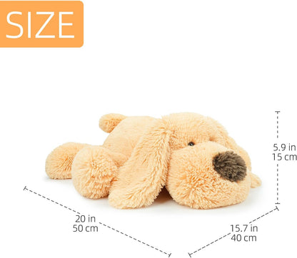 Lying Dog Stuffed Animal Plush Toy, 20 Inch | Yellow, Soft Floppy Puppy Plush, Shaggy Fur, Cute Lightweight, For Kids Toddlers Boys Girls