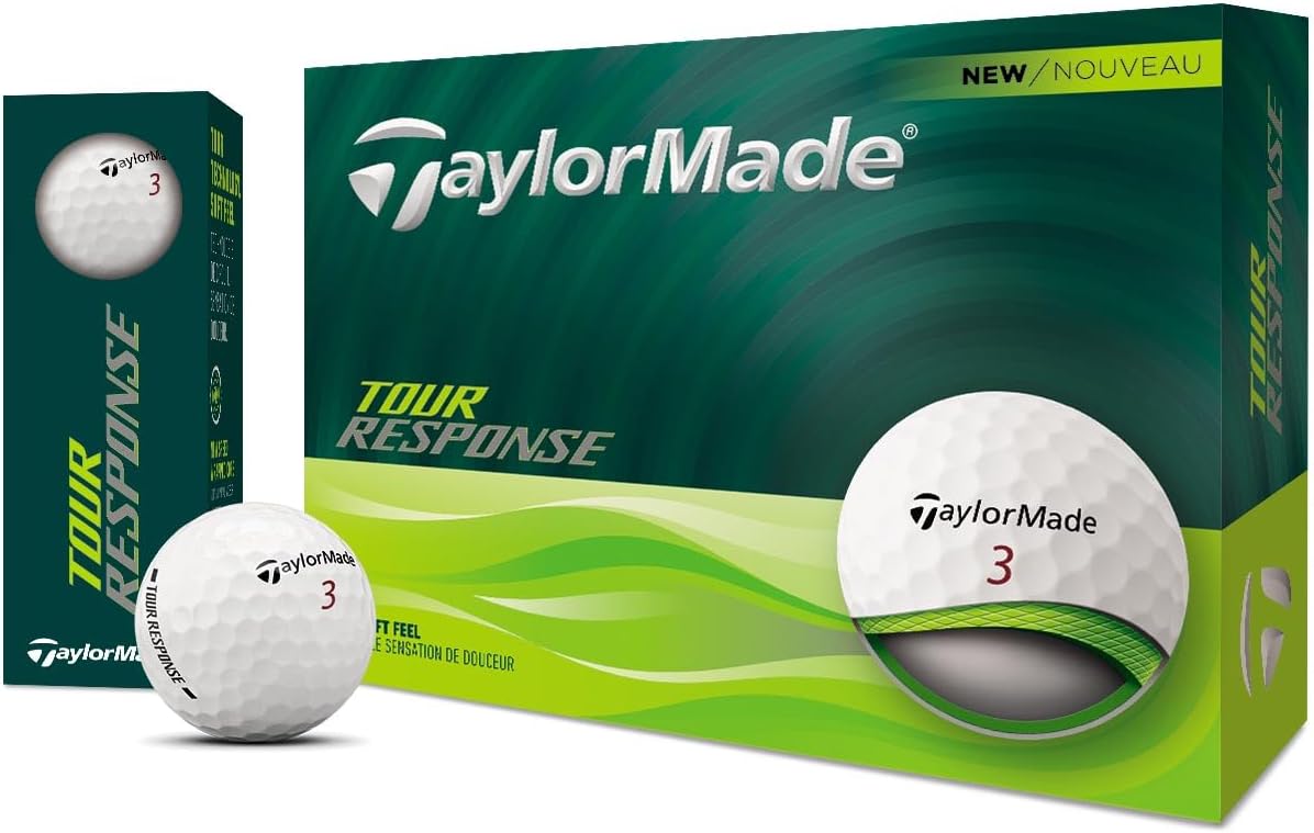 Tour Response Golf Balls, Enhanced 360° ClearPath Alignment, Speed Wrapped Core for Distance and Feel, Pack of 12