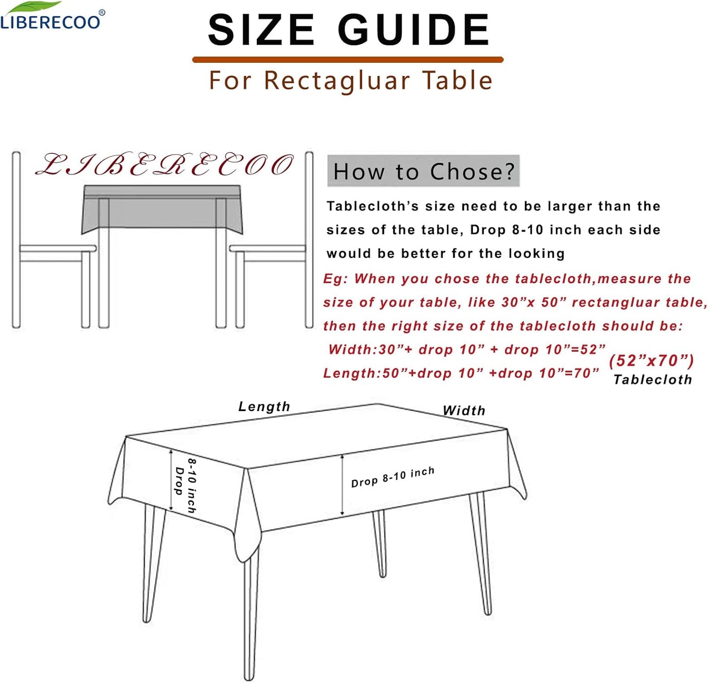 LIBERECOO Vinyl Tablecloth with Flannel Backing, 60 x 102 Lemon Stain-Resistant Rectangle PVC Flannel Backed Table Cover Waterproof Wipeable for Indoor and Outdoor