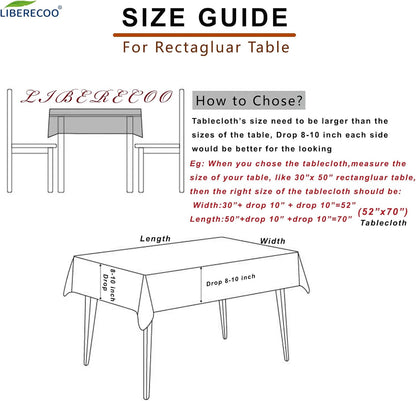 LIBERECOO Vinyl Tablecloth with Flannel Backing, 60 x 102 Lemon Stain-Resistant Rectangle PVC Flannel Backed Table Cover Waterproof Wipeable for Indoor and Outdoor