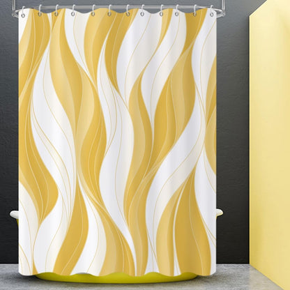 Yellow Shower Curtain, Modern Abstract Yellow Minimalist Art Bathroom Curtain Waterproof Fabric Machine Washable with Hooks, 48" Wx72 L