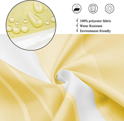 Yellow Shower Curtain, Modern Abstract Yellow Minimalist Art Bathroom Curtain Waterproof Fabric Machine Washable with Hooks, 48" Wx72 L