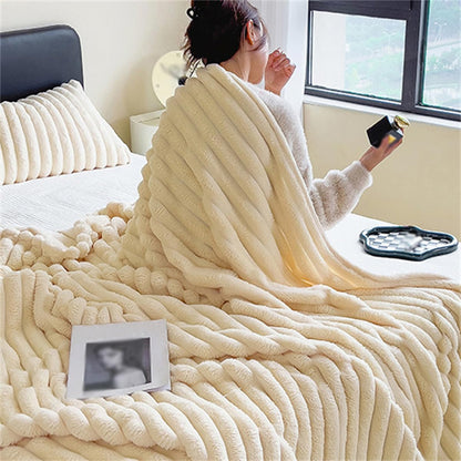 Fluffy Fuzzy Faux Fur Throw Blanket, Plush Fleece Throw Blanket for Couch, Flannel Milk Velvet Cover Blankets (39x59in/100x150cm,Yellow)
