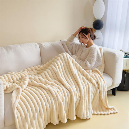Fluffy Fuzzy Faux Fur Throw Blanket, Plush Fleece Throw Blanket for Couch, Flannel Milk Velvet Cover Blankets (39x59in/100x150cm,Yellow)
