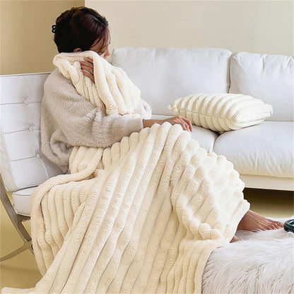 Fluffy Fuzzy Faux Fur Throw Blanket, Plush Fleece Throw Blanket for Couch, Flannel Milk Velvet Cover Blankets (39x59in/100x150cm,Yellow)
