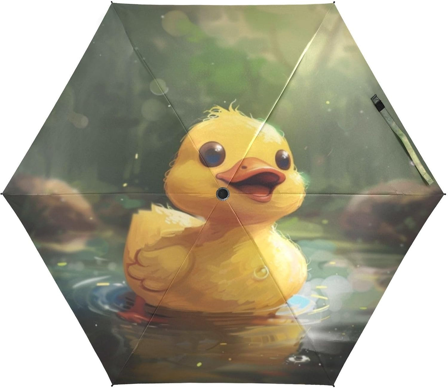 Little Yellow Duck Mini Umbrella Travel Compact, Folding, Light, Small Umbrella for Bag Purse Backpack Car, Uv Protection Windproof Umbrellas for Rain Sun