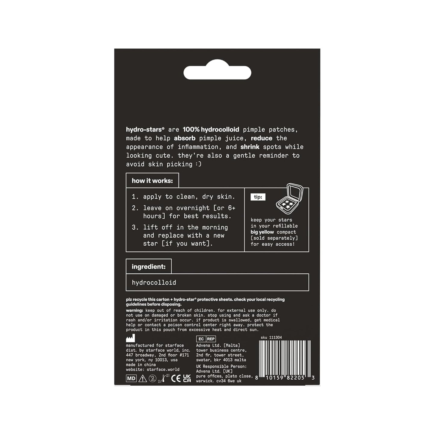 Starface Hydro-Star® Yellow Hydrocolloid Pimple Patch Refill, 36 ct | Dermatologist Tested • Covers and Protects Visible Spots • Absorbs Pimple Gunk
