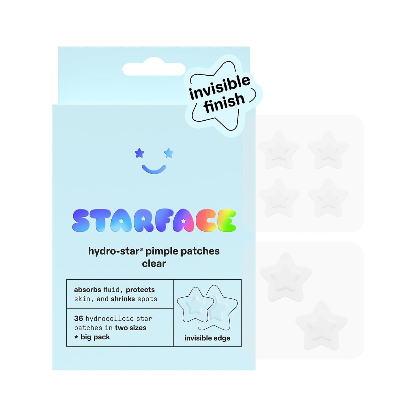 Starface Hydro-Star® Yellow Hydrocolloid Pimple Patch Refill, 36 ct | Dermatologist Tested • Covers and Protects Visible Spots • Absorbs Pimple Gunk