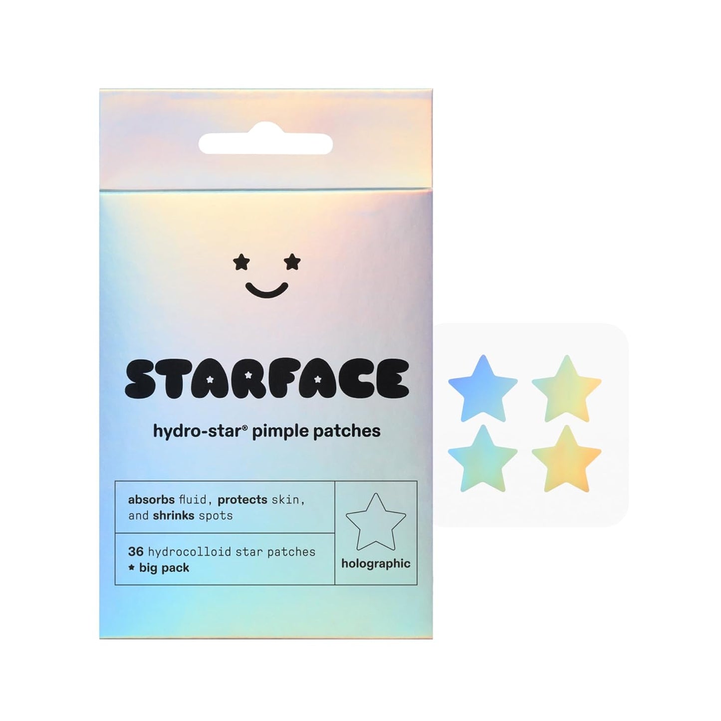 Starface Hydro-Star® Yellow Hydrocolloid Pimple Patch Refill, 36 ct | Dermatologist Tested • Covers and Protects Visible Spots • Absorbs Pimple Gunk