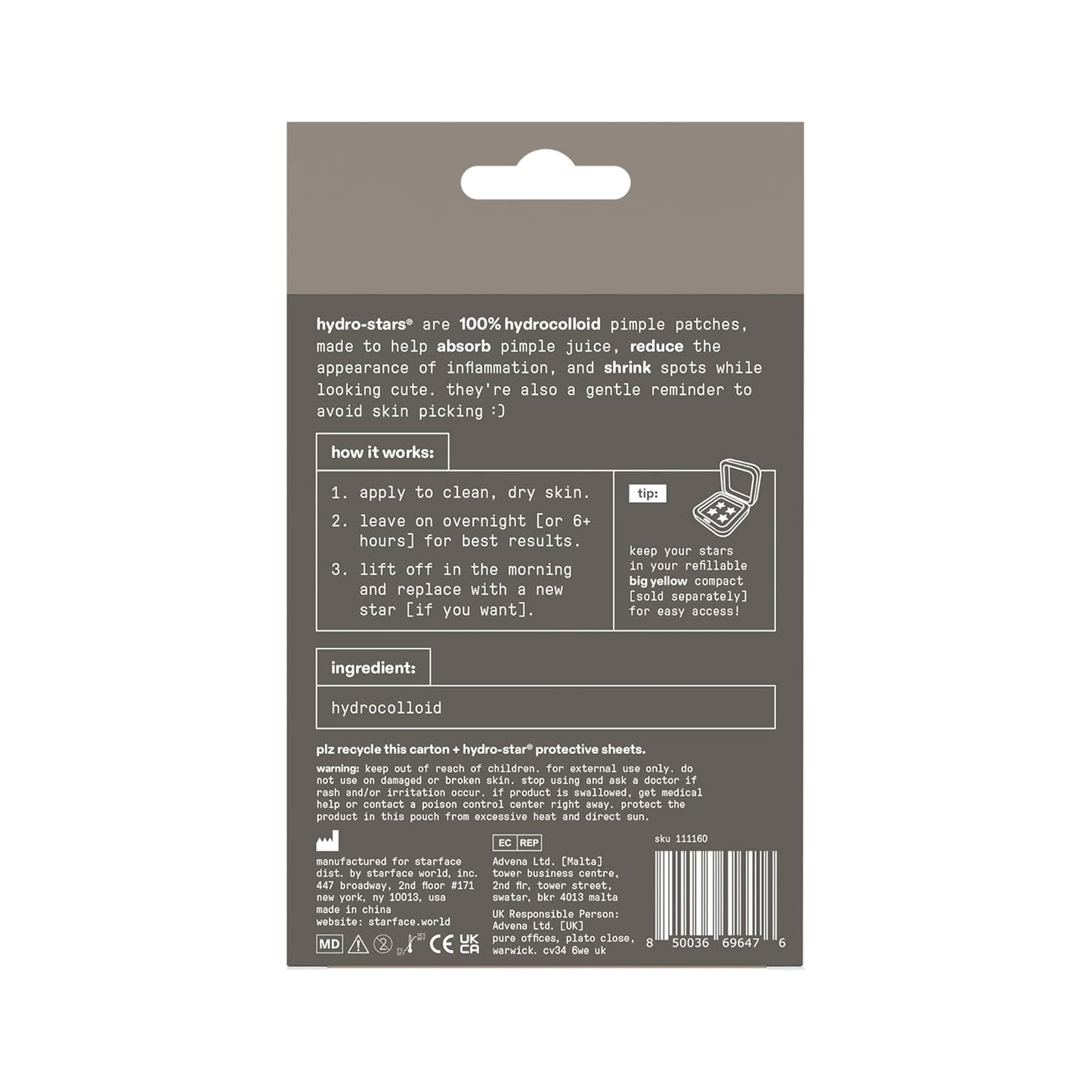 Starface Hydro-Star® Yellow Hydrocolloid Pimple Patch Refill, 36 ct | Dermatologist Tested • Covers and Protects Visible Spots • Absorbs Pimple Gunk