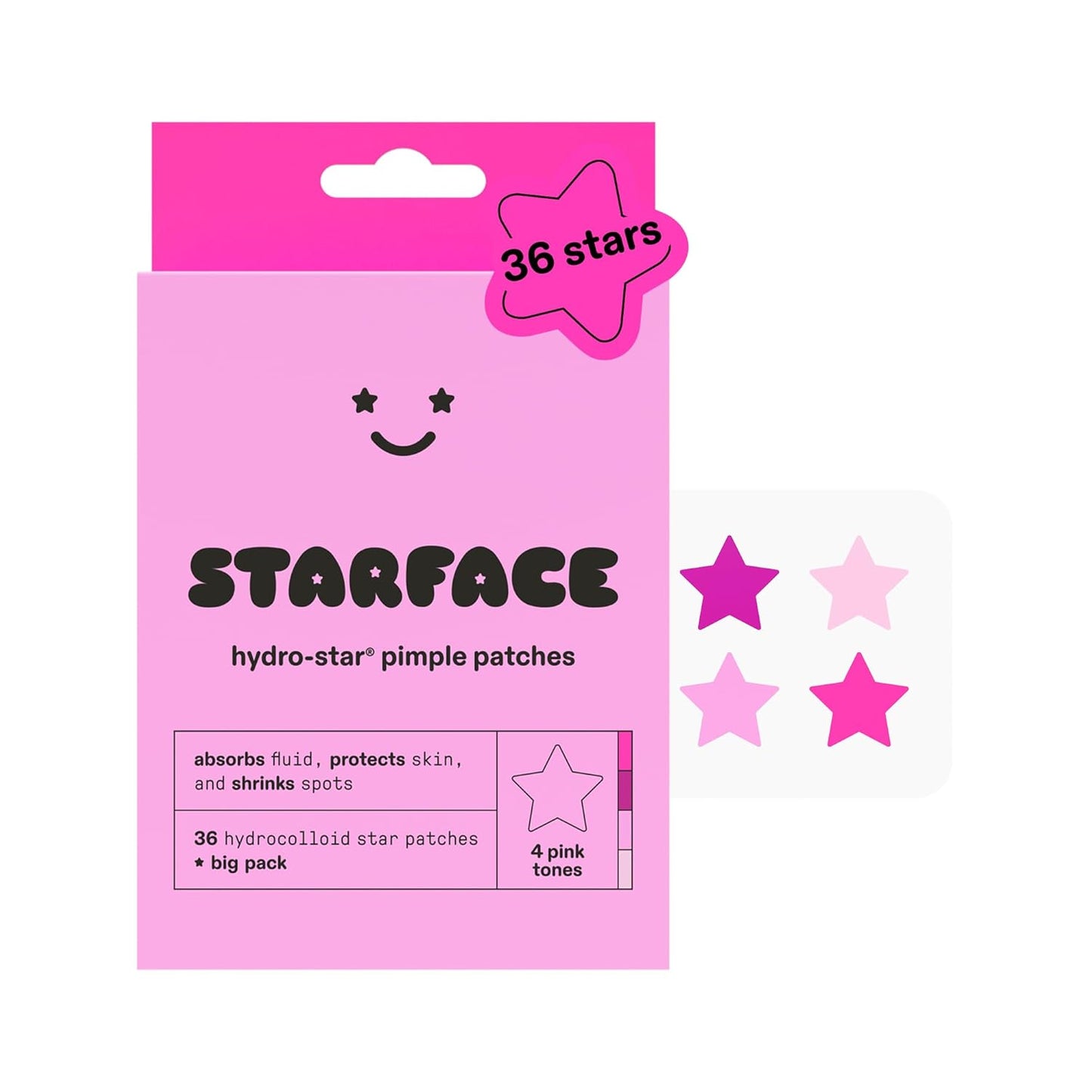 Starface Hydro-Star® Yellow Hydrocolloid Pimple Patch Refill, 36 ct | Dermatologist Tested • Covers and Protects Visible Spots • Absorbs Pimple Gunk