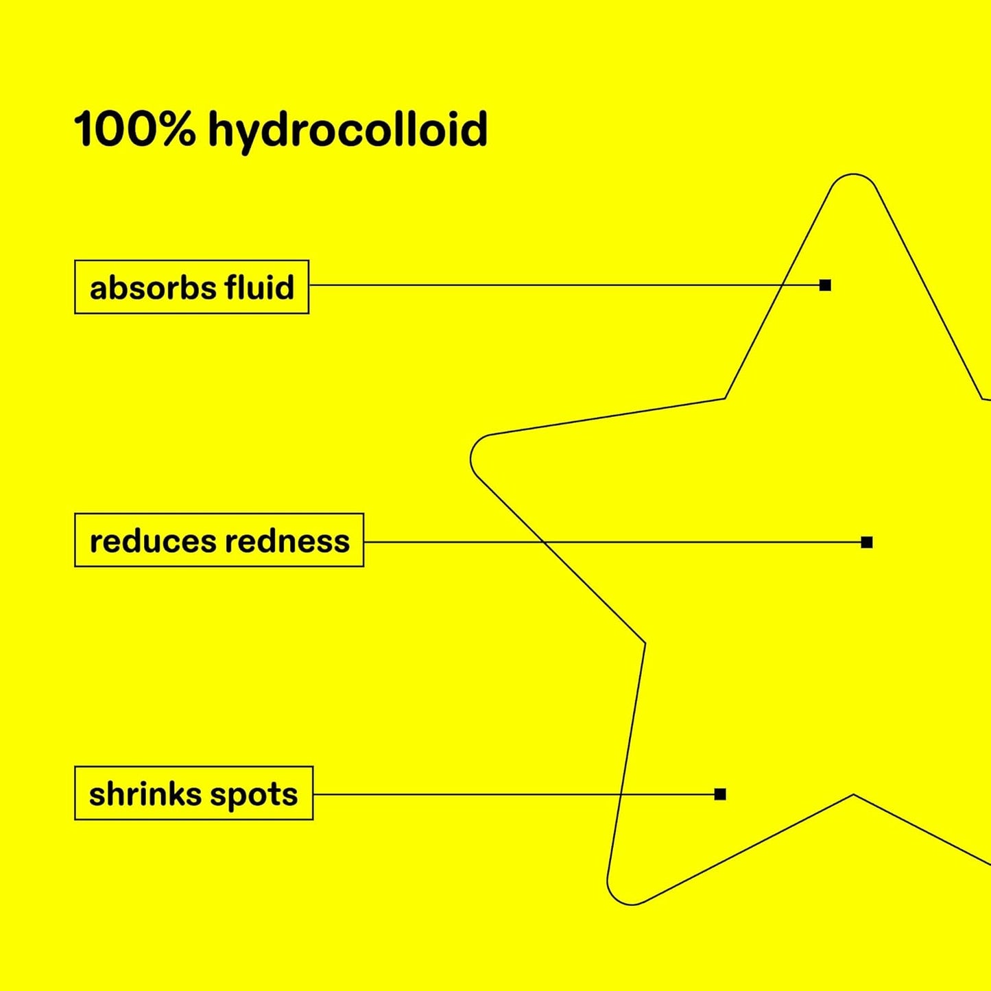 Starface Hydro-Star® Yellow Hydrocolloid Pimple Patch Refill, 36 ct | Dermatologist Tested • Covers and Protects Visible Spots • Absorbs Pimple Gunk