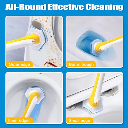 Disposable Toilet Brush with 40PCS Wand Cleaner Refills, Wall Mounted Toilet Bowl Brush Holder Set, Bathroom Cleaning System for Sink Bathtub Wash Basin (Yellow)