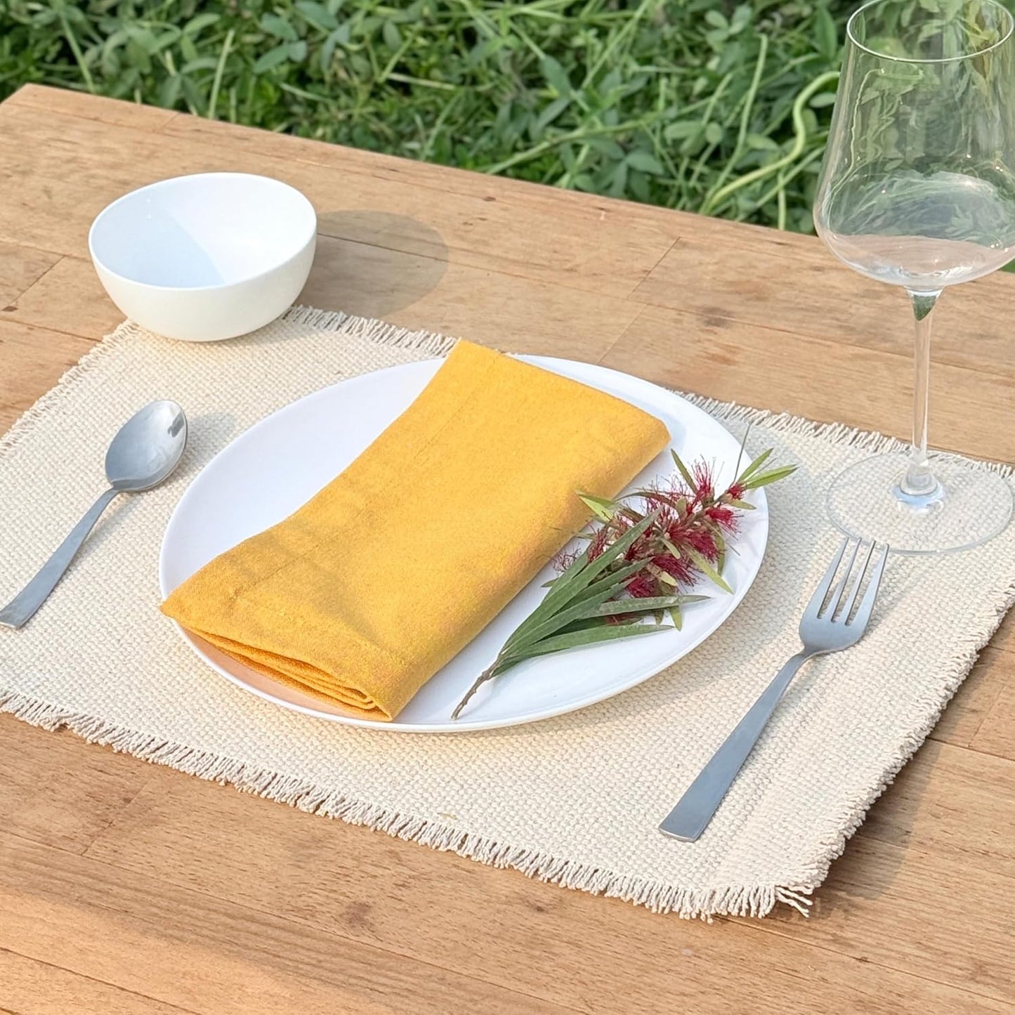 Reusable Napkins Cloth Washable 100% Cotton 18x18 Inch Dinner Napkins|Table Napkin for Home Banquet Wedding Outdoor Party|Set of 12 Cloth Napkin Mother's Day Party Decor |Mustard