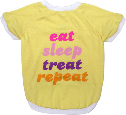 Laur DIY PET TEE Shirt - EAT Sleep Treat Repeat - LAURDIY Dog Shirt, X-Large
