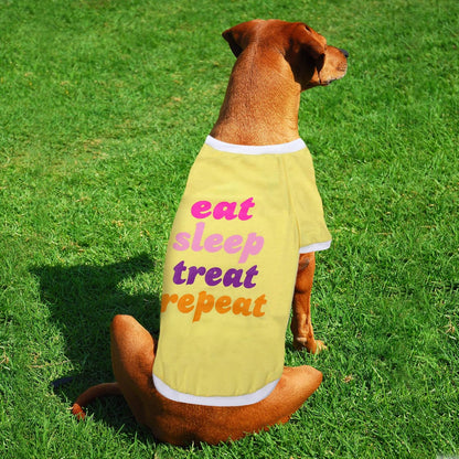 Laur DIY PET TEE Shirt - EAT Sleep Treat Repeat - LAURDIY Dog Shirt, X-Large