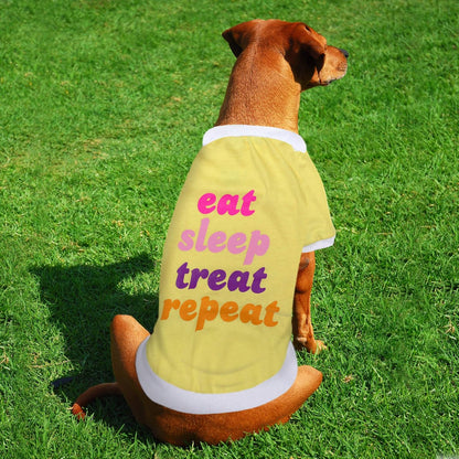 Laur DIY PET TEE Shirt - EAT Sleep Treat Repeat - LAURDIY Dog Shirt, X-Large