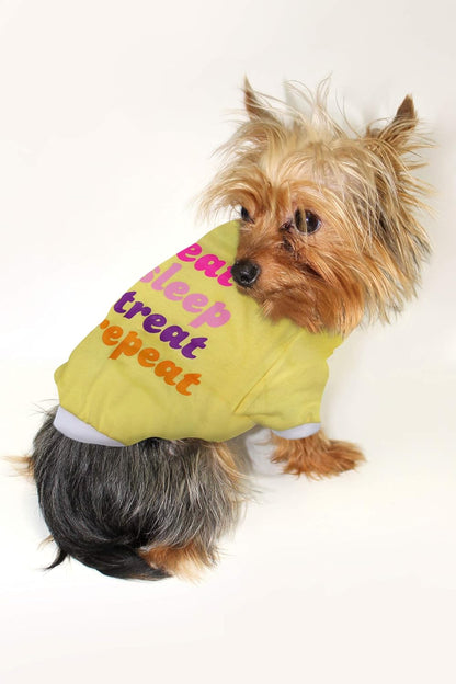 Laur DIY PET TEE Shirt - EAT Sleep Treat Repeat - LAURDIY Dog Shirt, X-Large