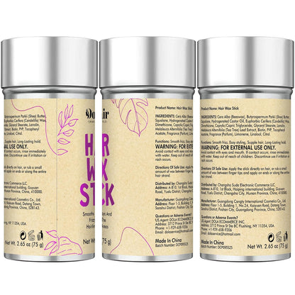 Hair Wax Stick - Flyaway Control Styling Pomade for Kids, Women | Slick Back Hair Bun Maker and Hair Accessorie for Teen Girls (1 Pack of Wax)