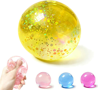 Coconut Oil Squishy Toys，Coconut Oil Stress Ball,Slow Rising Squishy Toy | Squeeze Stress Ball Clear Jelly for Stress Relief，Squeeze the Stress Away，cheap squishies toys(Yellow)