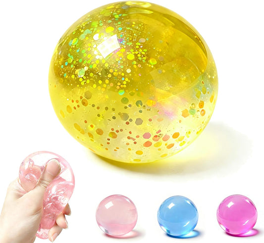 Coconut Oil Squishy Toys，Coconut Oil Stress Ball,Slow Rising Squishy Toy | Squeeze Stress Ball Clear Jelly for Stress Relief，Squeeze the Stress Away，cheap squishies toys(Yellow)