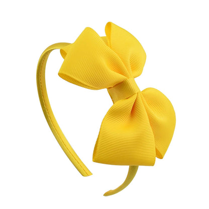 Bow Headband for Women Girls Yellow Bows Hairband Summer Bowknot Hair Hoop Adult Hair Accessories for Summer Theme,Birthday,Baby Shower Party Decorations(03)