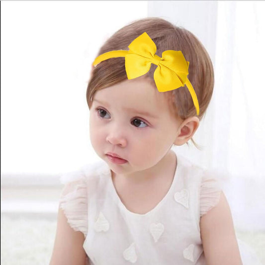 Bow Headband for Women Girls Yellow Bows Hairband Summer Bowknot Hair Hoop Adult Hair Accessories for Summer Theme,Birthday,Baby Shower Party Decorations(03)