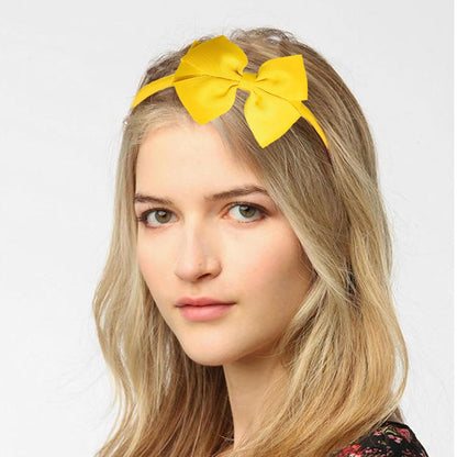 Bow Headband for Women Girls Yellow Bows Hairband Summer Bowknot Hair Hoop Adult Hair Accessories for Summer Theme,Birthday,Baby Shower Party Decorations(03)