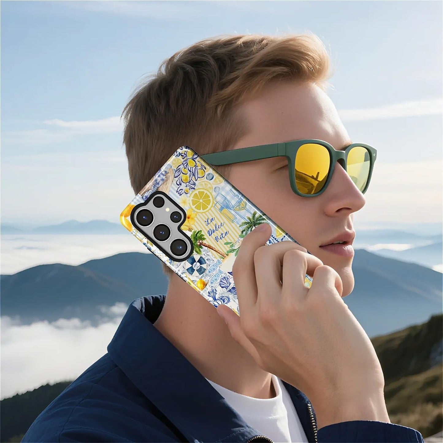 Case Designed for Samsung Galaxy S25 Ultra, Hybrid 2-Layer Case, Military-Grade Protection Durable Shockproof Anti-Scratch Phone Case, Italian Lemon Summer Collage