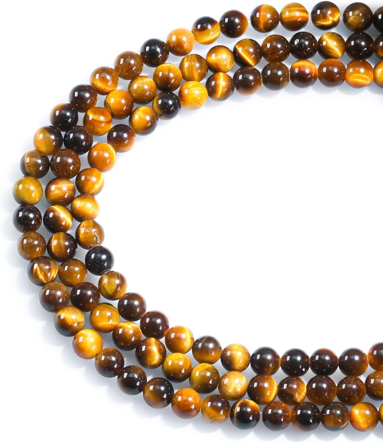 4mm Natural Gemstone Round Stone Beads for Jewelry Making Yellow Tiger Eye Crystal Beads for Bracelets Men Necklace Making Supplies (15"/Strand)