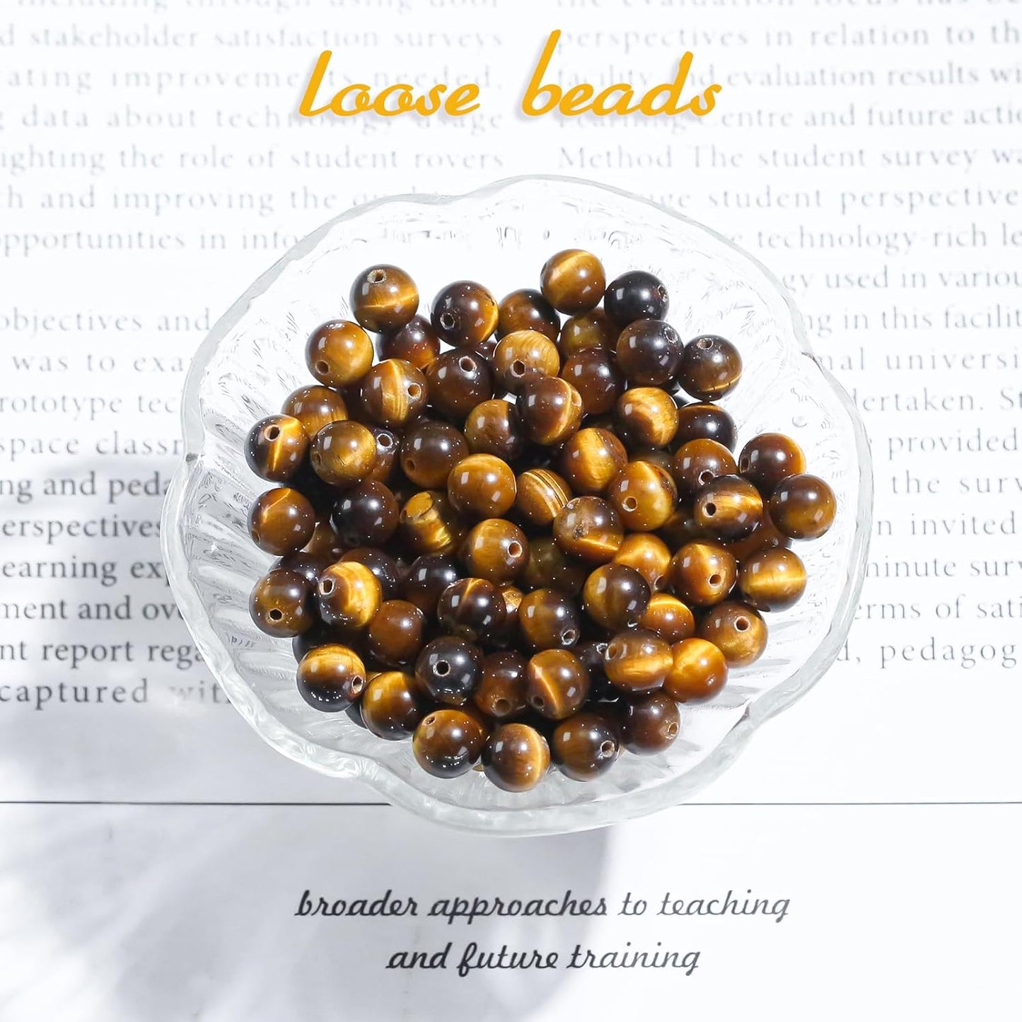 4mm Natural Gemstone Round Stone Beads for Jewelry Making Yellow Tiger Eye Crystal Beads for Bracelets Men Necklace Making Supplies (15"/Strand)
