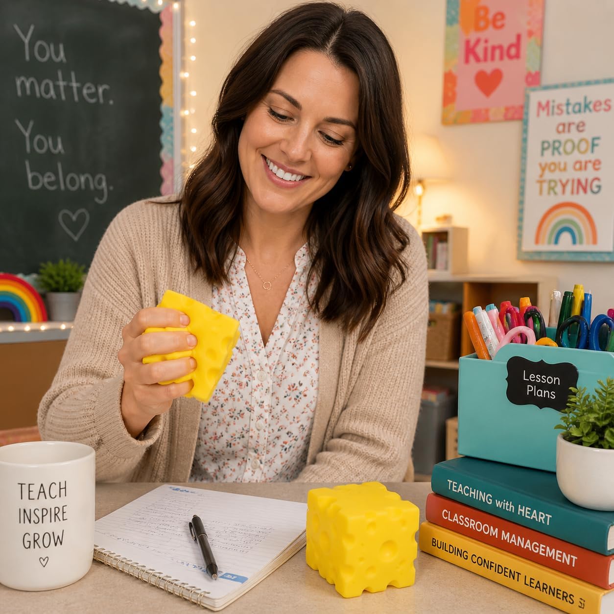 Cheese Squishy Toy, 1 Pack Soft Cheese-Shaped Squeeze Toy for Stress Relief, Big Cheese Squishy, Sensory Fidget Desk Toy for Office, Novelty Gifts for Adults - Yellow 1 Pack