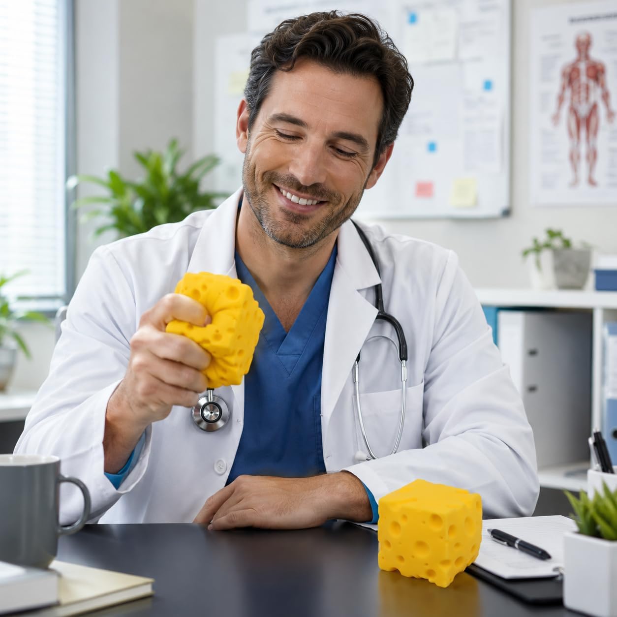 Cheese Squishy Toy, 1 Pack Soft Cheese-Shaped Squeeze Toy for Stress Relief, Big Cheese Squishy, Sensory Fidget Desk Toy for Office, Novelty Gifts for Adults - Yellow 1 Pack