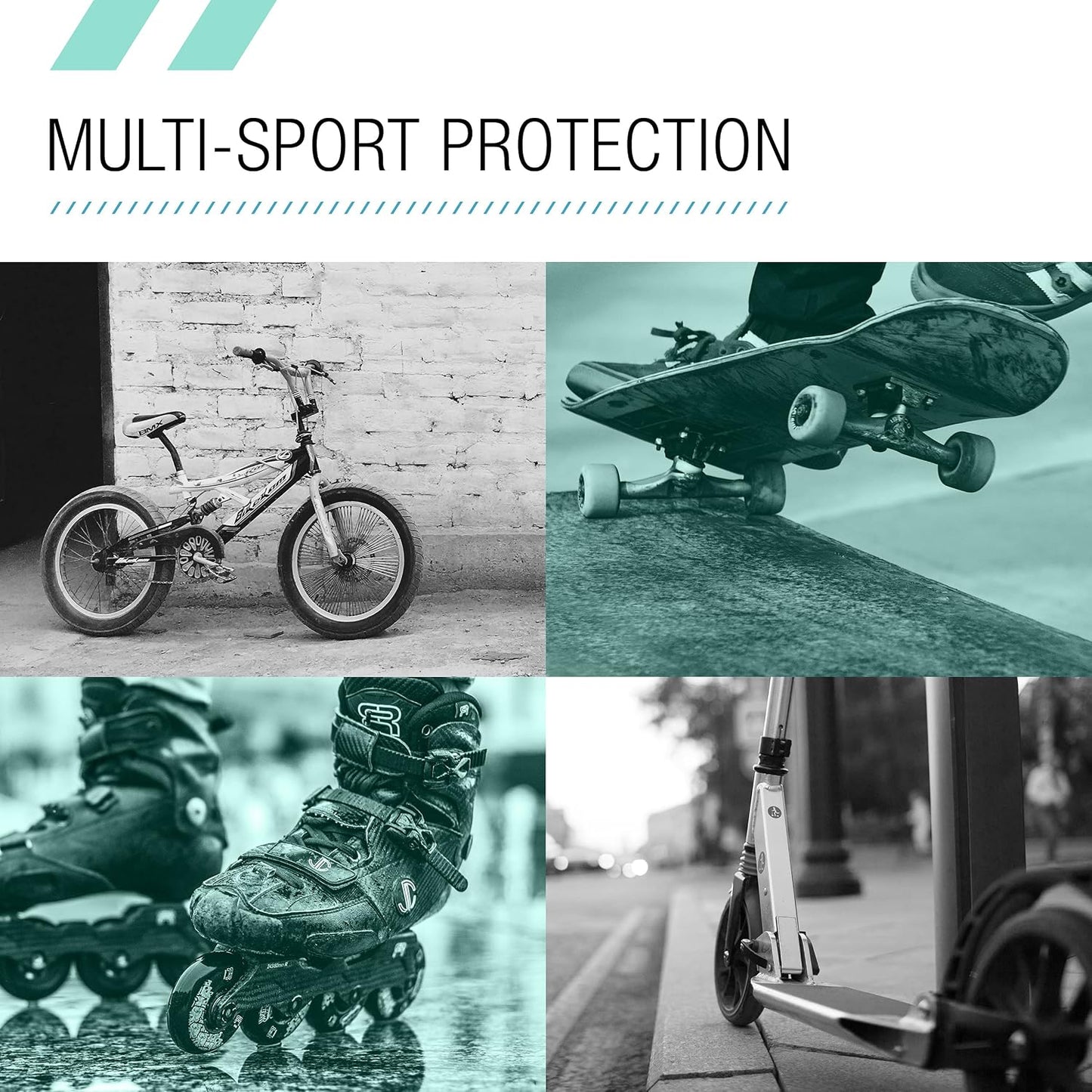 Triple Certified Multisport Helmet - Ideal for Bike, Scooter, Skateboard, Roller Skate and Inline Skate