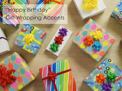 36 Pcs Rainbow Bows for Gift Wrapping 2.5 inch Self Adhesive Yellow/Orange/Red/Purple/Blue/Emerald Green Satin Gift Bows for Presents DIY Crafts Birthday Pride Day Party Decor