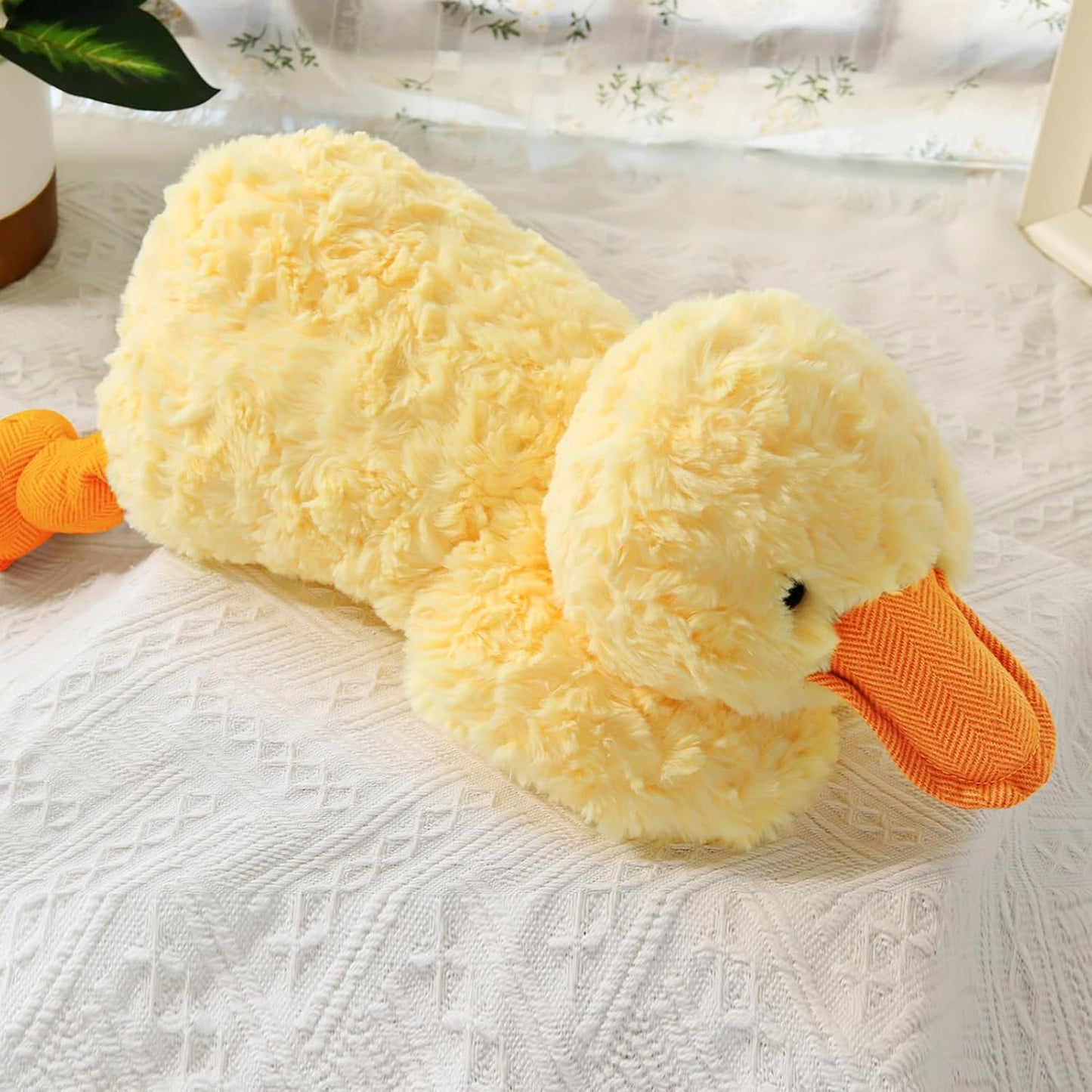 Soft Weighted Duck Stuffed Animal 20.5" 2Lbs, Sturdy and Fluffy Yellow Duck Plush Toy for Kids Cuddle, Cute Plushy Hugging Pillow Toy for Kids (20.5"x7.9"x5.9")