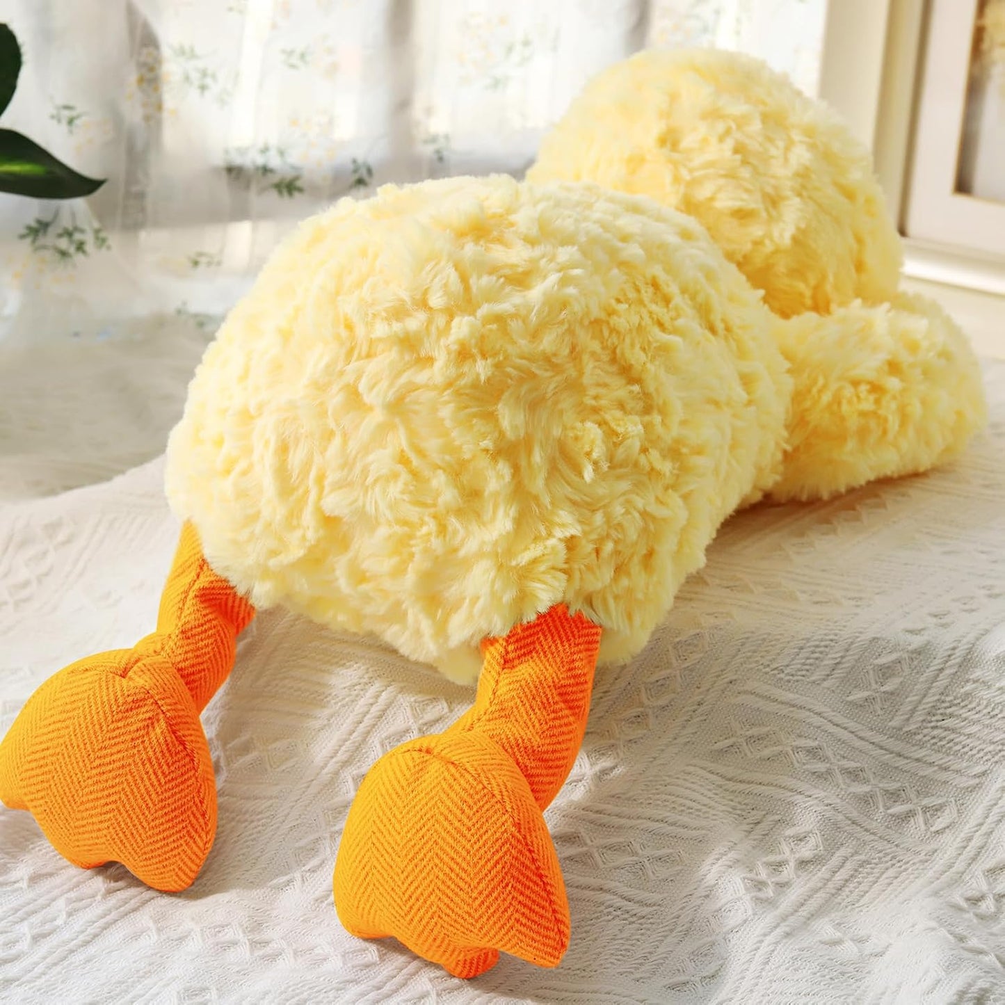 Soft Weighted Duck Stuffed Animal 20.5" 2Lbs, Sturdy and Fluffy Yellow Duck Plush Toy for Kids Cuddle, Cute Plushy Hugging Pillow Toy for Kids (20.5"x7.9"x5.9")