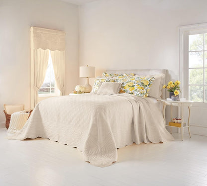 100% Cotton Florence Oversized Bedspread - Queen, Sky Blue Stripe