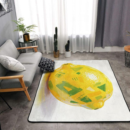 Area Rugs for Living Room 63X48 inch Non-Slip Doormat Low Profile Floor Mats Art Lemon Area Rug Entrance Mat Machine Washable Carpet for Bedroom Dining Room Office Home Decor